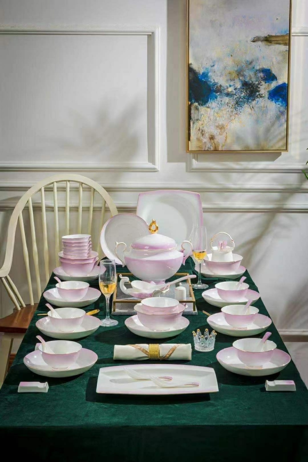 Jingdezhen Ceramic High Temperature Fired Bone China Authentic Gift Customization Bowl Set Plate Dish 60 Pieces Tableware Foreign Trade Jingdezhen Ceramic High Temperature Fired Bone China Authentic Gift Customization Bowl Set Plate Dish 60 Pieces Tableware Foreign Trade