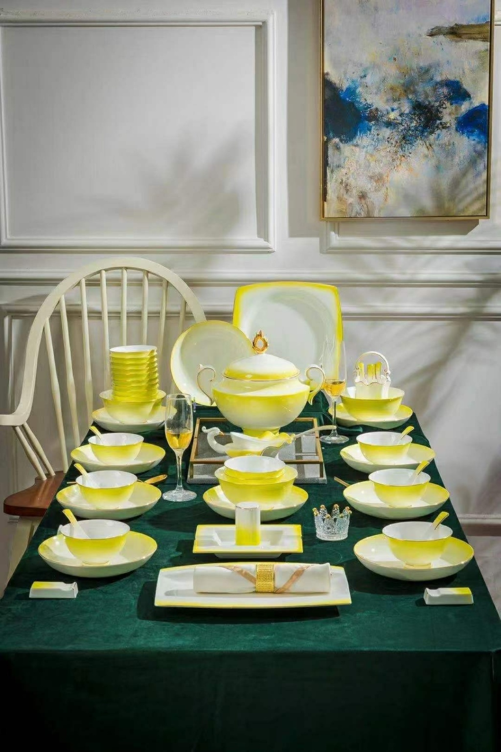 Jingdezhen Ceramic High Temperature Fired Bone China Authentic Gift Customization Bowl Set Plate Dish 60 Pieces Tableware Foreign Trade Jingdezhen Ceramic High Temperature Fired Bone China Authentic Gift Customization Bowl Set Plate Dish 60 Pieces Tableware Foreign Trade