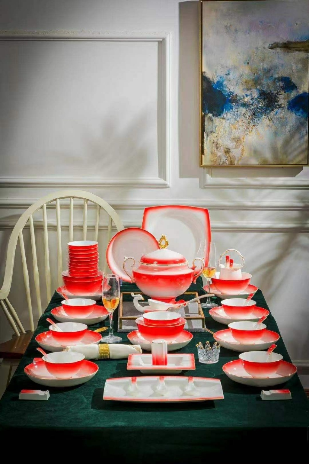 Jingdezhen Ceramic High Temperature Fired Bone China Authentic Gift Customization Bowl Set Plate Dish 60 Pieces Tableware Foreign Trade Jingdezhen Ceramic High Temperature Fired Bone China Authentic Gift Customization Bowl Set Plate Dish 60 Pieces Tableware Foreign Trade