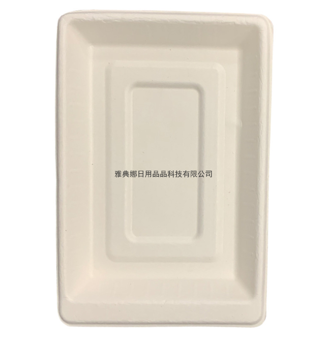 8-Inch Sugar Cane Pulp Fluoride-Free 100% Fully Degraded Tableware Disposable Environmentally Friendly Square Plate