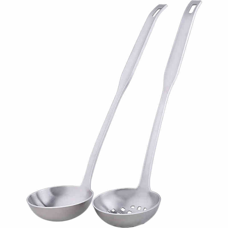C 304 Stainless Steel Soup Ladle Household Kitchen Thickened Hot Pot Soup Spoon and Strainer Long Handle Small Size Small Strainer Soup Ladle