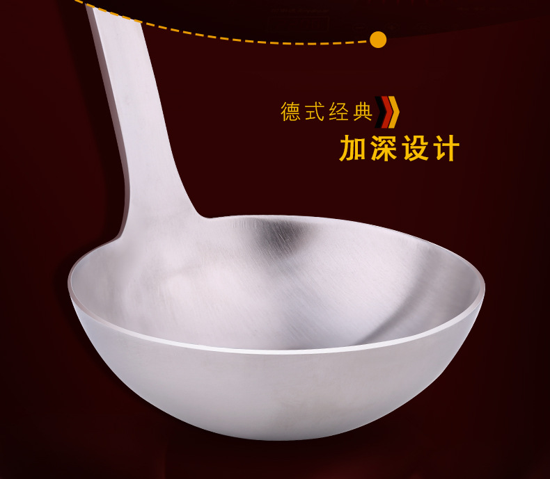 C 304 Stainless Steel Soup Ladle Household Kitchen Thickened Hot Pot Soup Spoon and Strainer Long Handle Small Size Small Strainer Soup Ladle