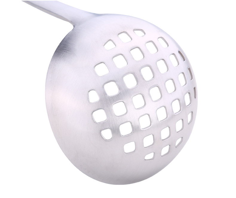 C 304 Stainless Steel Soup Ladle Household Kitchen Thickened Hot Pot Soup Spoon and Strainer Long Handle Small Size Small Strainer Soup Ladle