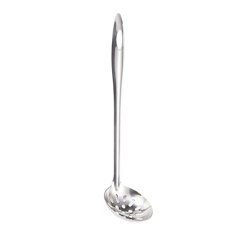 410 Stainless Steel Hot Pot Spoon Soup Ladle Perforated Ladle Kitchen Cooking Spoon Colander Hotel Gift Gift Can Carve Writing