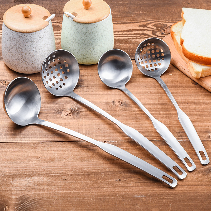 Stainless Steel Soup Ladle Hot Pot Buffet Colander Light Handle Thickened Household Hot Pot Spoon Sheng Soup Spoon