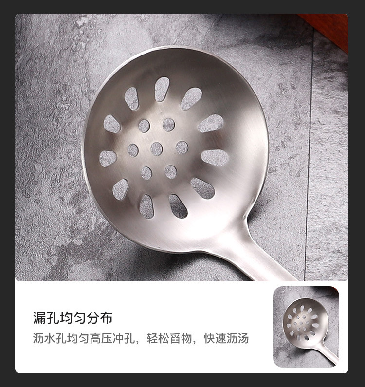 Factory Direct Supply Household 304 Stainless Steel Soup Ladle Soup Ladle Kitchen Commercial Hot Pot Long Handle Noodle Strainer Wholesale