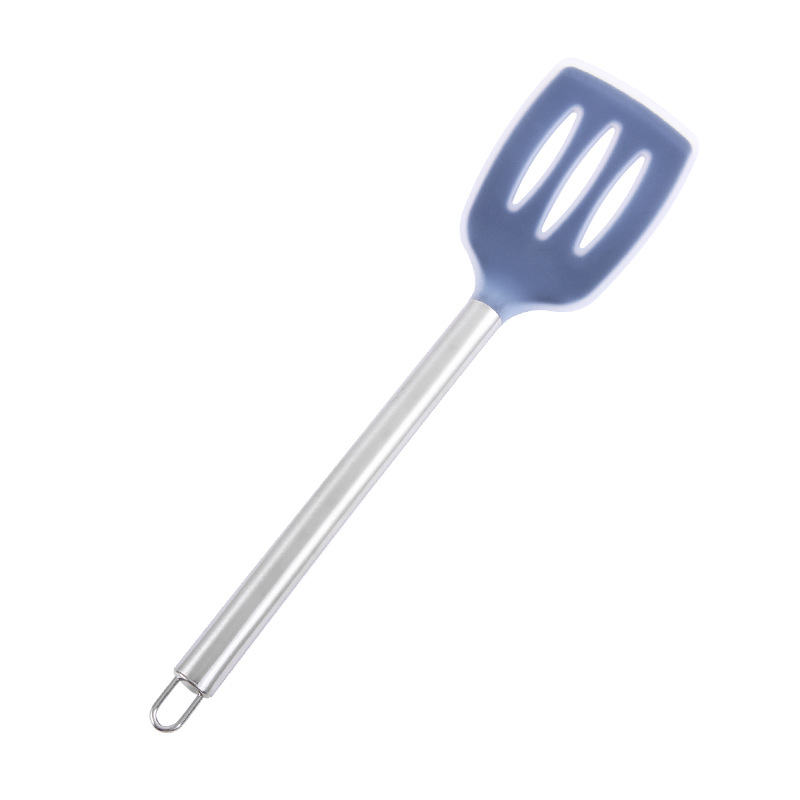 Spot Supply Stainless Steel Silicone Kitchenware Chinese Silicone Kitchenware Set Kitchen Cooking Spoon and Shovel Slotted Turner Soup Ladle