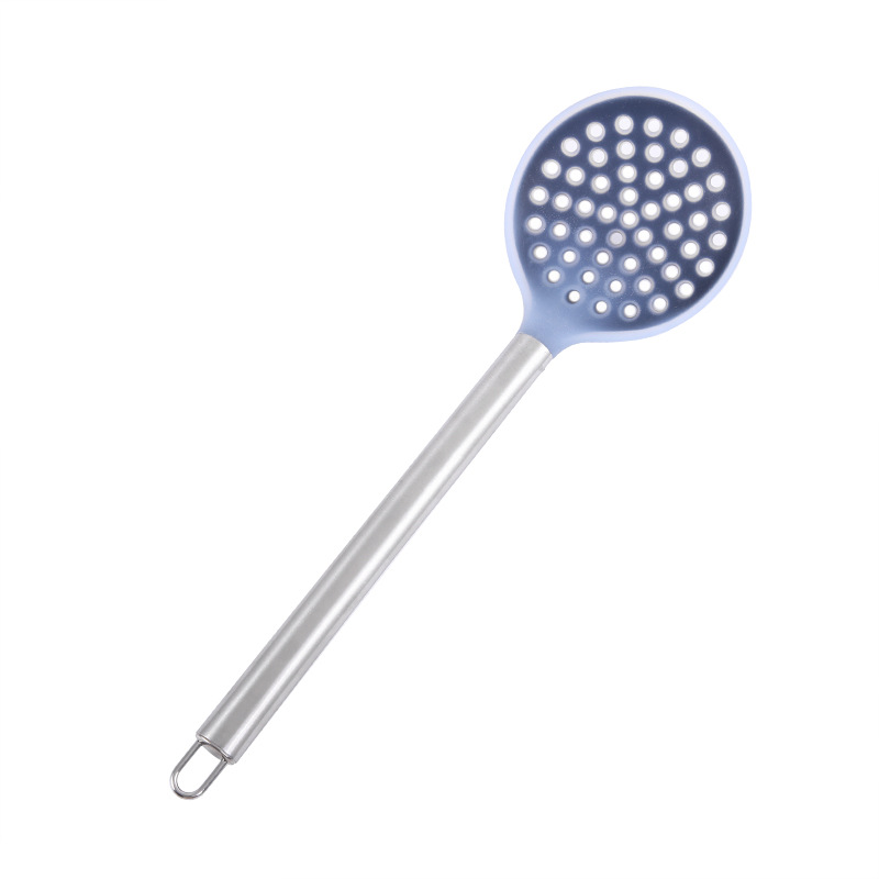 Spot Supply Stainless Steel Silicone Kitchenware Chinese Silicone Kitchenware Set Kitchen Cooking Spoon and Shovel Slotted Turner Soup Ladle