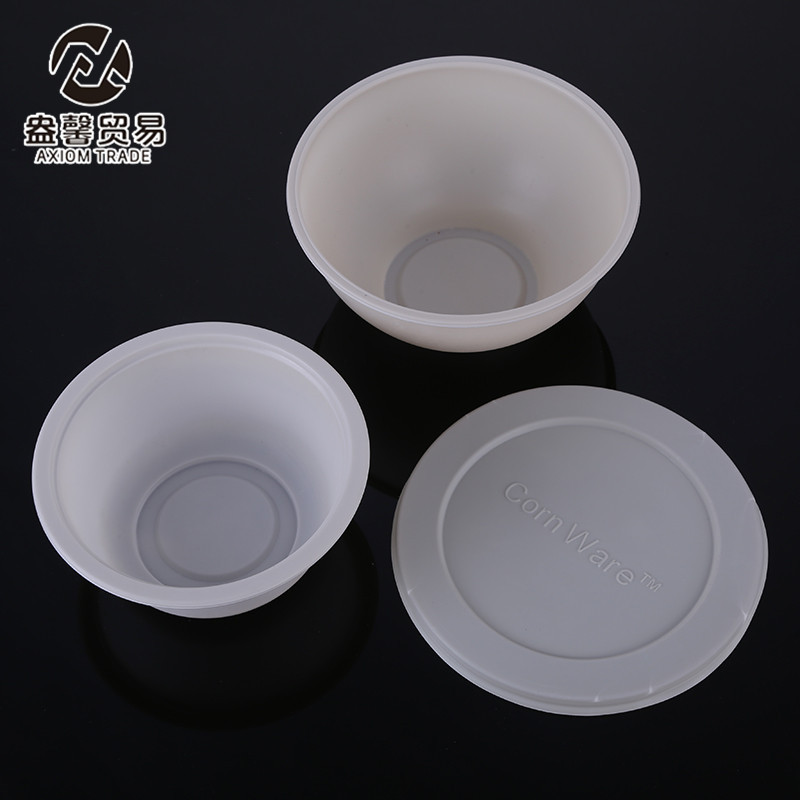 Disposable Bowl Thickened Degradable Corn Starch White Bowl Household Barbecue Environmental Protection Bowl Chopsticks Barbecue Tableware Wholesale