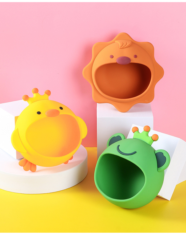 Children's Silicone Bowl Set Cartoon Baby Rice Bowl Spork Chopsticks Complementary Food with Straw Training Tableware Wholesale