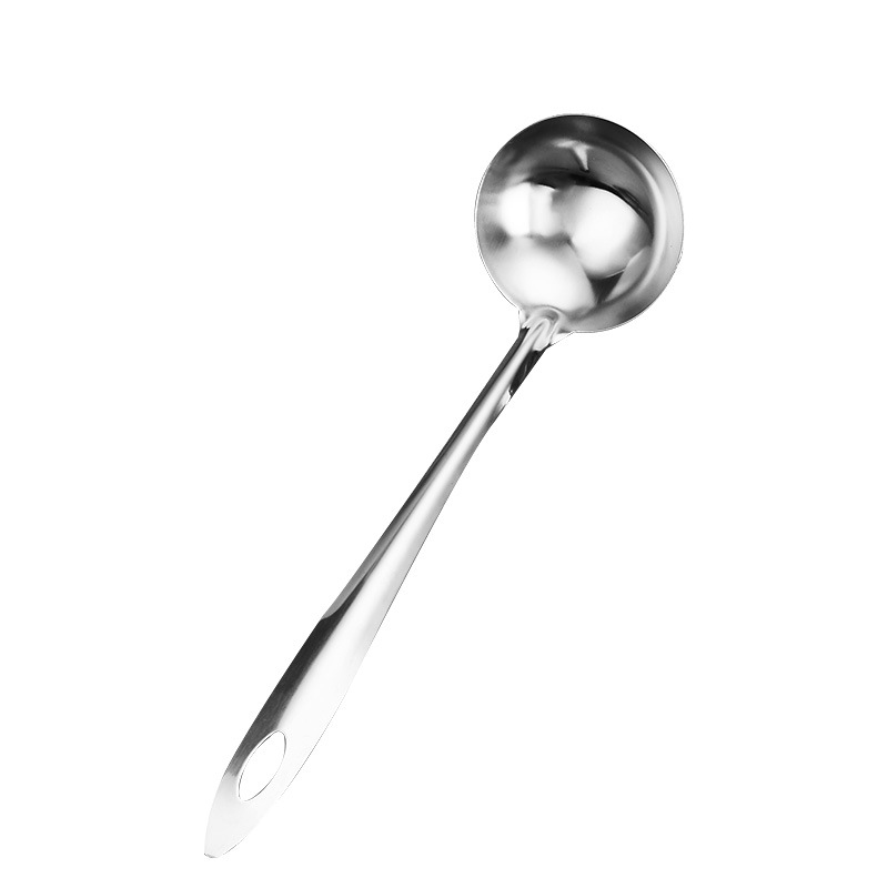 201 Stainless Steel Soup Ladle Soup Ladle Colander Hot Pot Spoon Long Handle Filter Spoon Kitchen Cooking Utensils Thickened Non-Magnetic