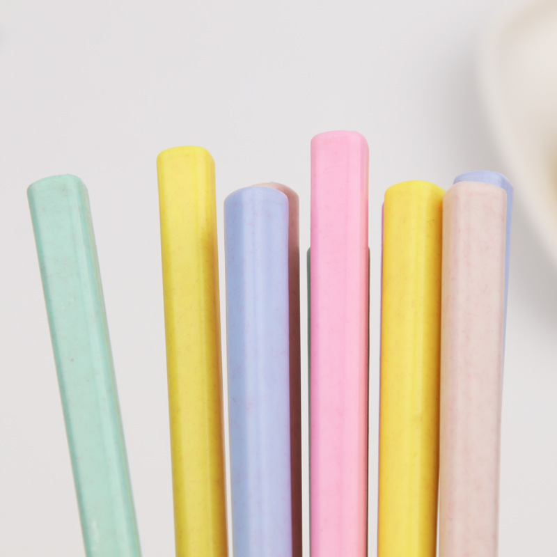 Wheat Straw Stainless Steel Chopsticks Material Degradable Chopsticks Family Restaurant Restaurant Chopsticks Large Quantity Can Be Customized