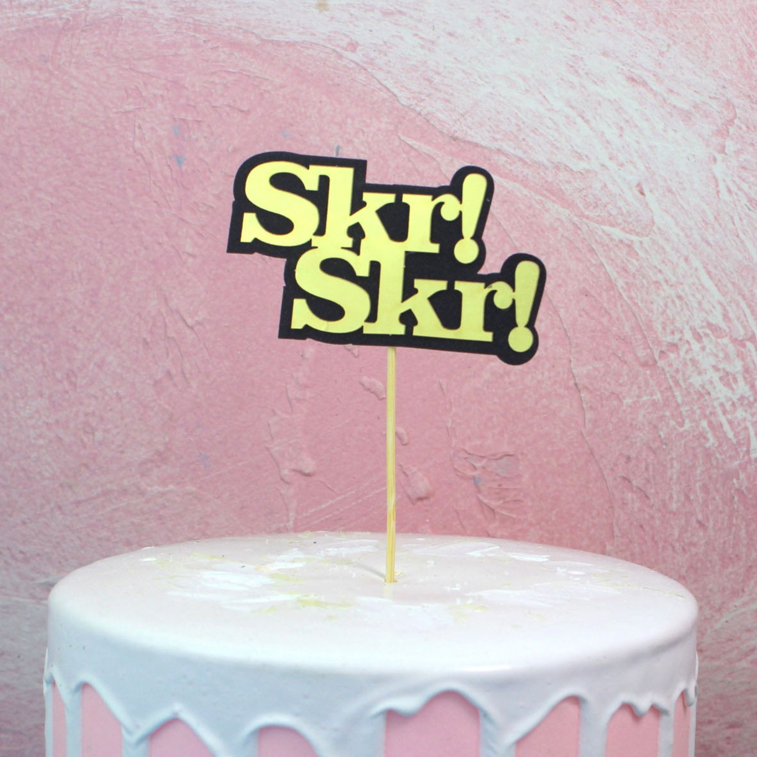 Baking Cake Topper Hip Hop Rap SKR Rich Money Cake Inserting Card Currency Rapper Theme Card