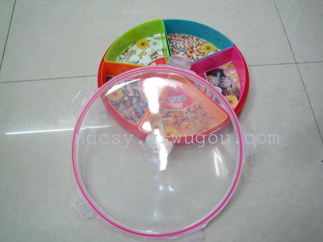 Five round sealed fruit tray