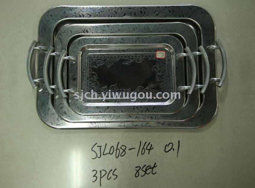 Luxury hotel KTV plate printing medium and small three-set fruit tray color SJL068 Luxury hotel KTV plate printing medium and small three-set fruit tray color SJL068