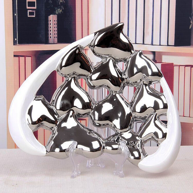 Gao Bo Decorated Home Creative plating heart ceramic fruit tray was modern home furnishing the process