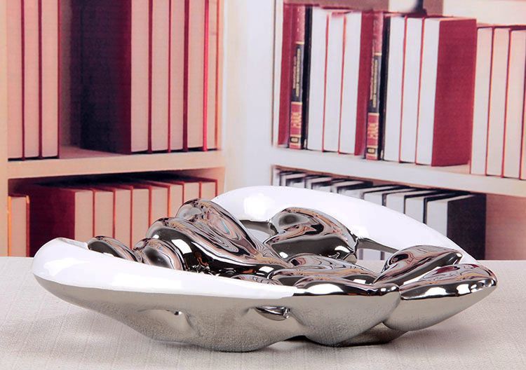 Gao Bo Decorated Home Creative plating heart ceramic fruit tray was modern home furnishing the process