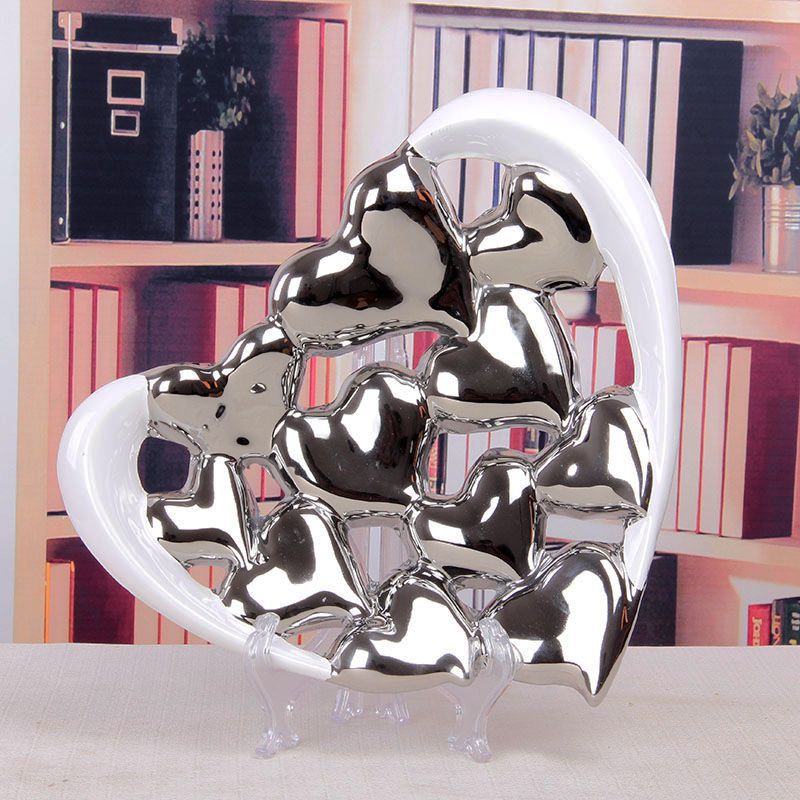 Gao Bo Decorated Home Creative plating heart ceramic fruit tray was modern home furnishing the process