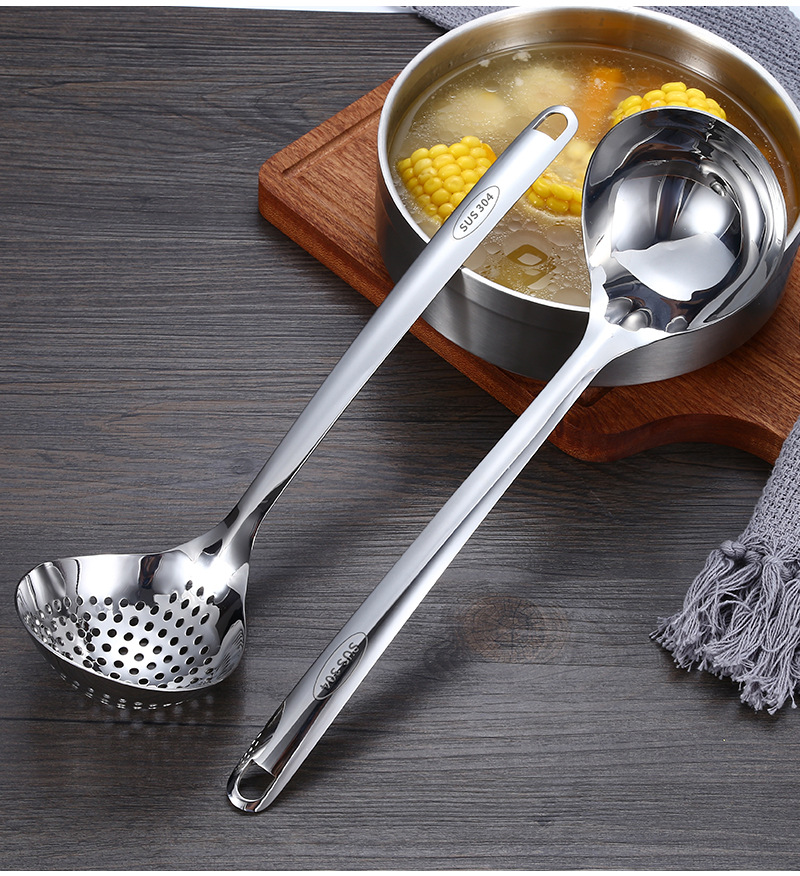 Factory Direct Sales 304 Stainless Steel Colander Hotel Hot Pot Soup Ladle Colander Home Kitchen Lengthen and Thicken Soup Spoon Factory Direct Sales 304 Stainless Steel Colander Hotel Hot Pot Soup Ladle Colander Home Kitchen Lengthen and Thicken Soup Spoon
