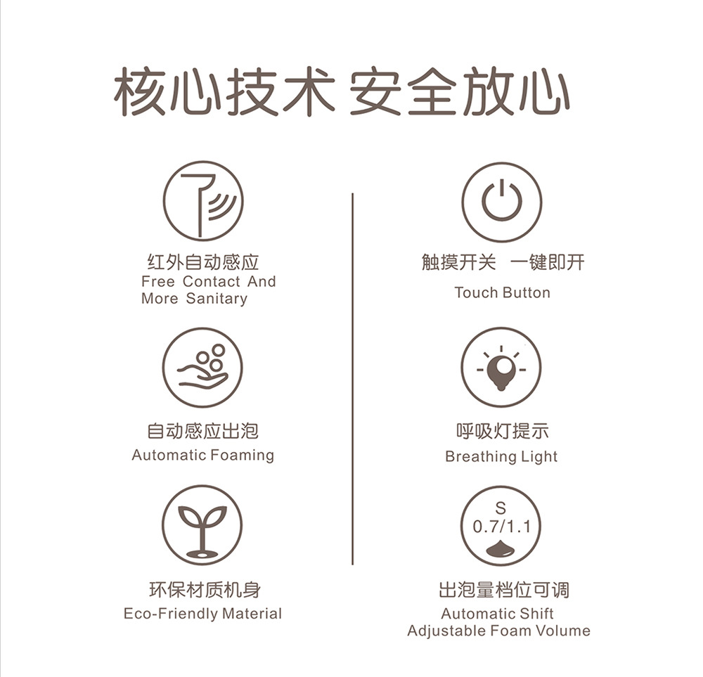 Full-Automatic Induction Foam Hand Washing Machine Large Capacity Sink Intelligent Soap Lye Box Rechargeable Wall-Mounted Soap Dispenser