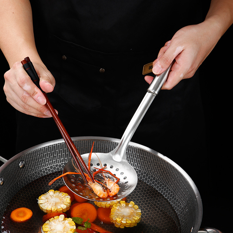 Non-Magnetic Ladel Stainless Steel Kitchenware Set Spatula Spatula Thickened Heat Insulation Shovel Kitchenware Soup Ladle Colander Spatula