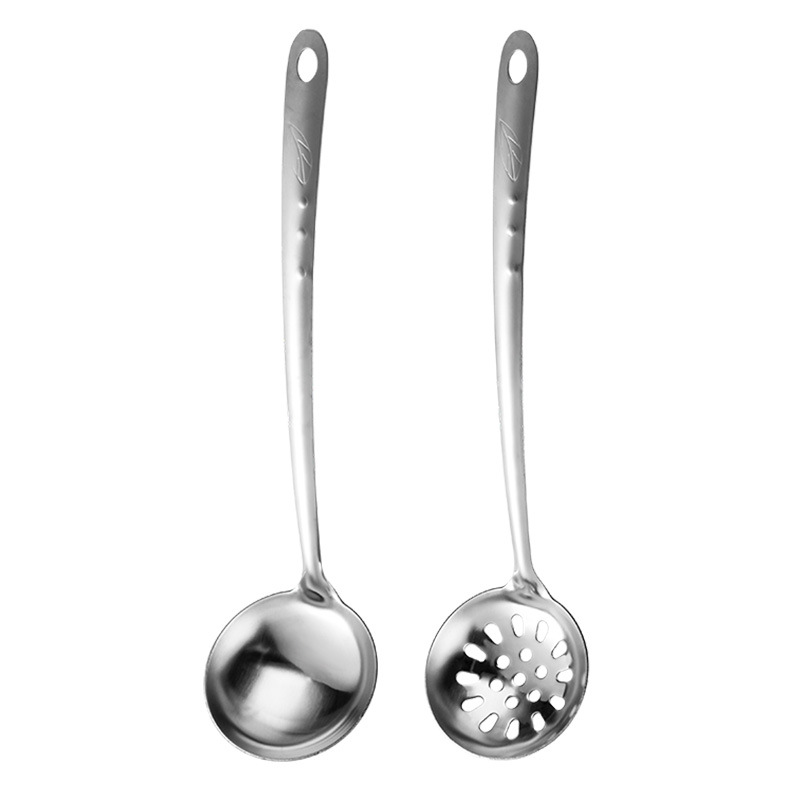 Wholesale Stainless Steel Thickened Hot Pot Soup Spoon and Strainer Home Ladle Leaf Drop Commercial Hot Pot Soup Colander Filter Spoon