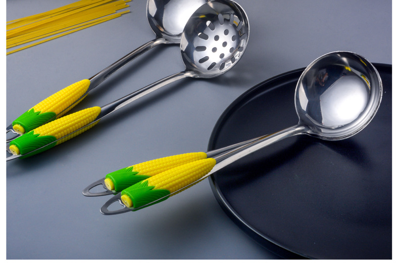 Steely Corn Stainless Steel Soup Ladle Soup Ladle Colander Porridge Spoon Anti-Scald Handle Spoon Hot Pot Restaurant Thickened Multi-Purpose Spoon Steely Corn Stainless Steel Soup Ladle Soup Ladle Colander Porridge Spoon Anti-Scald Handle Spoon Hot Pot Restaurant Thickened Multi-Purpose Spoon