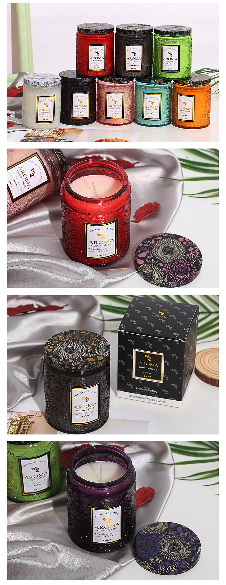 Factory Aromatherapy Candle Medium Relief Glass Bottle High-Grade Essential Oil Soy Wax Fragrance Candle Gift Creative Gift Box Factory Aromatherapy Candle Medium Relief Glass Bottle High-Grade Essential Oil Soy Wax Fragrance Candle Gift Creative Gift Box