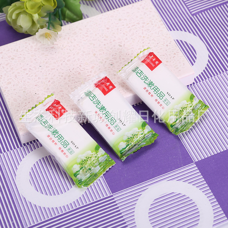 Factory Wholesale Homestay Hotel Hotel Disposable Supplies Leisure Bathing Place round Soap Soap Printable Logo