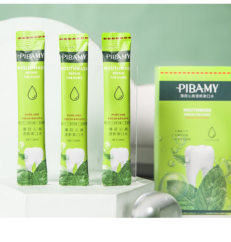 Pibamay Bibamei Mint Continuously Fresh Mouthwash Bags Anti-Halitosis Cleaning Oral Portable Disposable