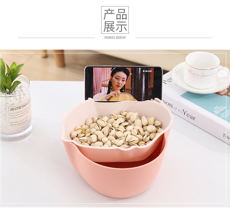 Can drop water double layer lazy Person PP fruit plate Modern simple snack tray Creative Desktop Combination fruit plate