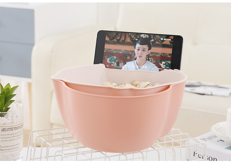 Can drop water double layer lazy Person PP fruit plate Modern simple snack tray Creative Desktop Combination fruit plate