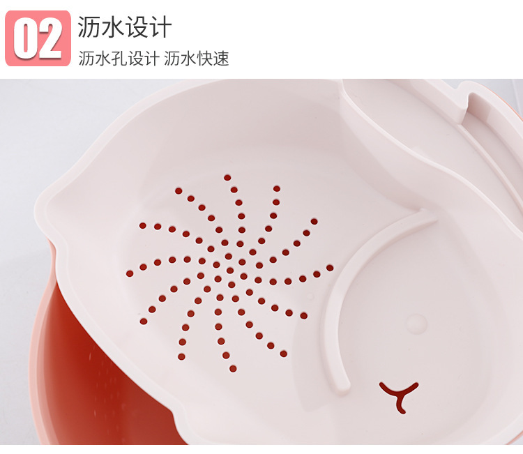 Can drop water double layer lazy Person PP fruit plate Modern simple snack tray Creative Desktop Combination fruit plate Can drop water double layer lazy Person PP fruit plate Modern simple snack tray Creative Desktop Combination fruit plate