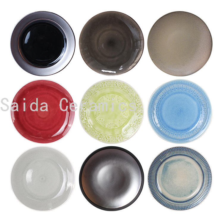 Japanese Retro Ceramic Tableware Tray Kiln Baked Creative Steak Plate Home Western Plate Pasta Plate Dish Dinner Plate