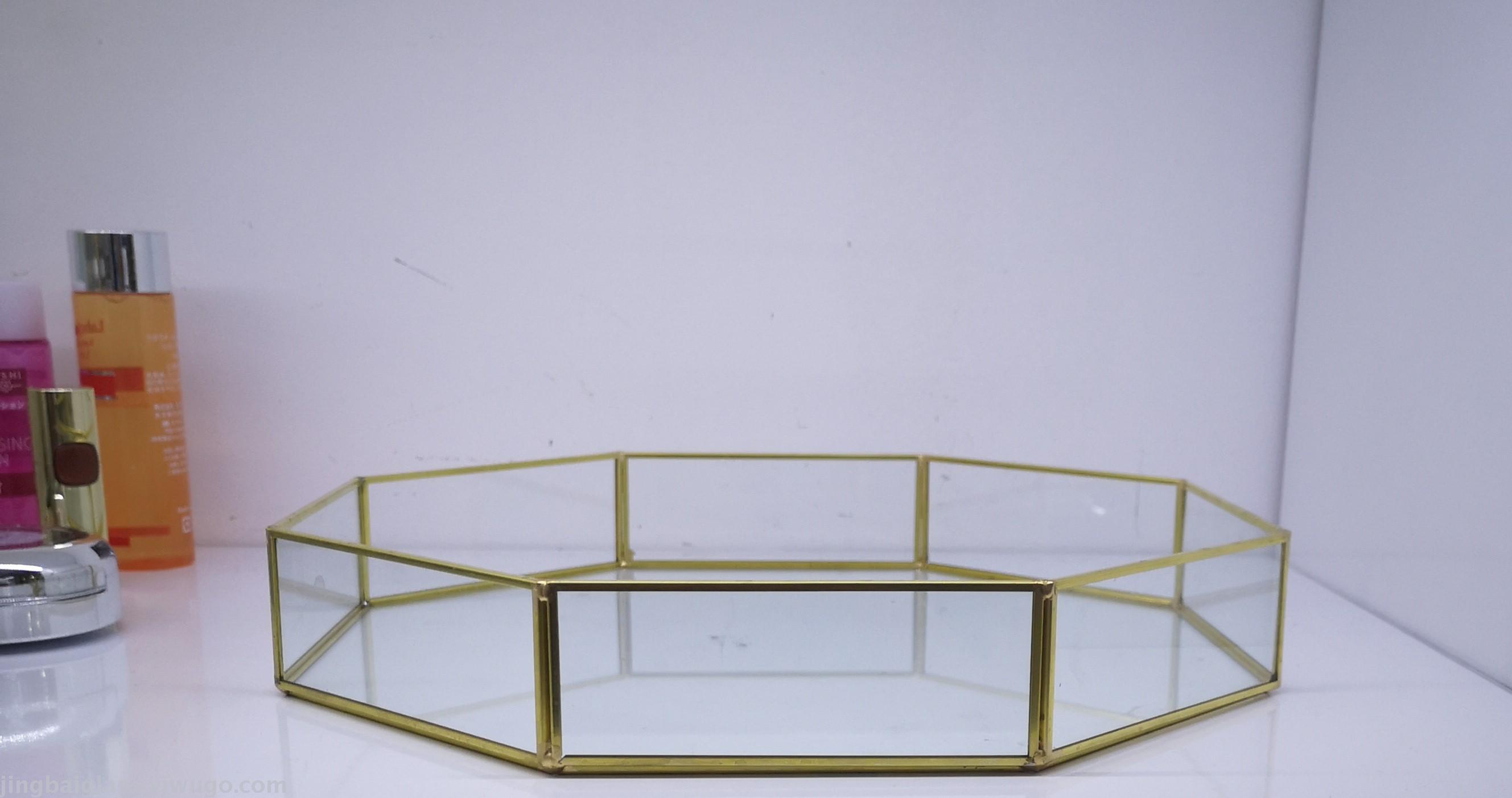 Nordic ins style simple tray glass jewelry display rack skin care cosmetics receive plate wedding props Nordic ins style simple tray glass jewelry display rack skin care cosmetics receive plate wedding props