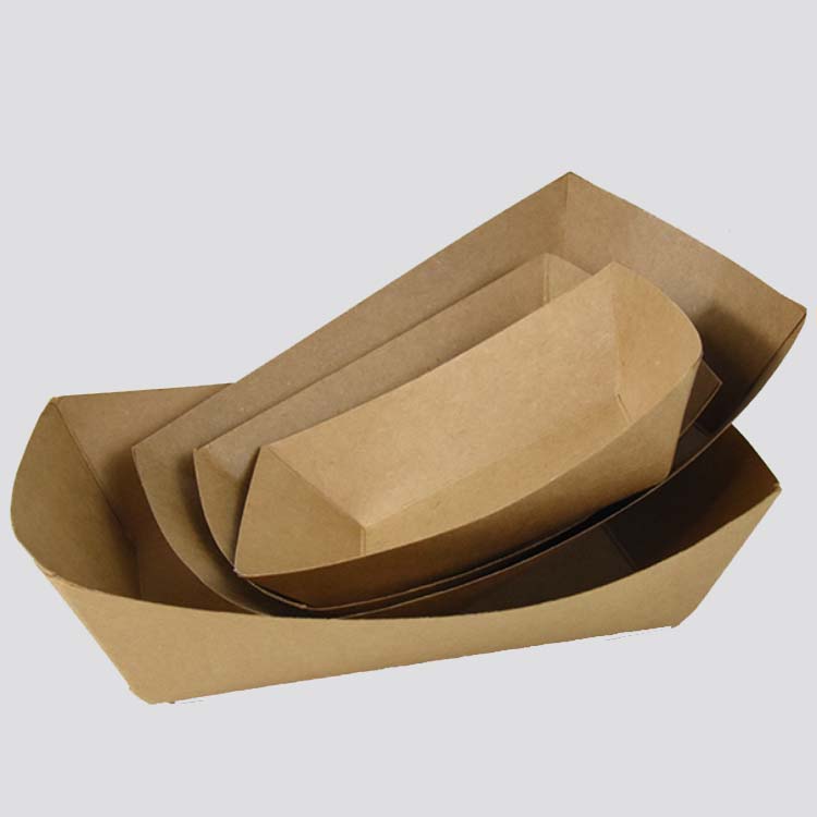 Disposable Paper Box Kraft Paper Paper Food Tray Paper Box Custom Fried Chicken Paper Box Open Paper Food Tray