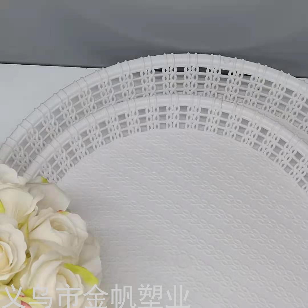 Gold Sail Factory Direct Sales round Imitation Rattan Pattern Storage Tray Storage Basket Plastic Household Daily Necessities Gold Sail Factory Direct Sales round Imitation Rattan Pattern Storage Tray Storage Basket Plastic Household Daily Necessities
