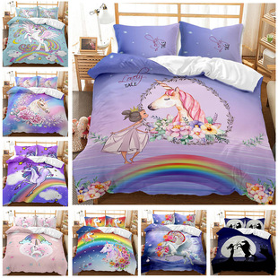 Animal Leopard Foreign Trade European and American Fashion Bed Sheet Quilt Cover 3D Digital Printing Student Dormitory Three-Piece Set Bedding Set Animal Leopard Foreign Trade European and American Fashion Bed Sheet Quilt Cover 3D Digital Printing Student Dormitory Three-Piece Set Bedding Set