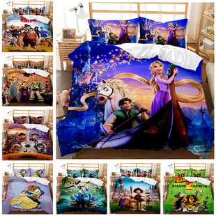 Animal Leopard Foreign Trade European and American Fashion Bed Sheet Quilt Cover 3D Digital Printing Student Dormitory Three-Piece Set Bedding Set Animal Leopard Foreign Trade European and American Fashion Bed Sheet Quilt Cover 3D Digital Printing Student Dormitory Three-Piece Set Bedding Set