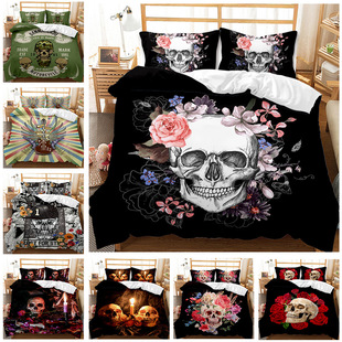 Animal Leopard Foreign Trade European and American Fashion Bed Sheet Quilt Cover 3D Digital Printing Student Dormitory Three-Piece Set Bedding Set Animal Leopard Foreign Trade European and American Fashion Bed Sheet Quilt Cover 3D Digital Printing Student Dormitory Three-Piece Set Bedding Set