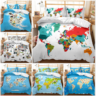 Animal Leopard Foreign Trade European and American Fashion Bed Sheet Quilt Cover 3D Digital Printing Student Dormitory Three-Piece Set Bedding Set Animal Leopard Foreign Trade European and American Fashion Bed Sheet Quilt Cover 3D Digital Printing Student Dormitory Three-Piece Set Bedding Set