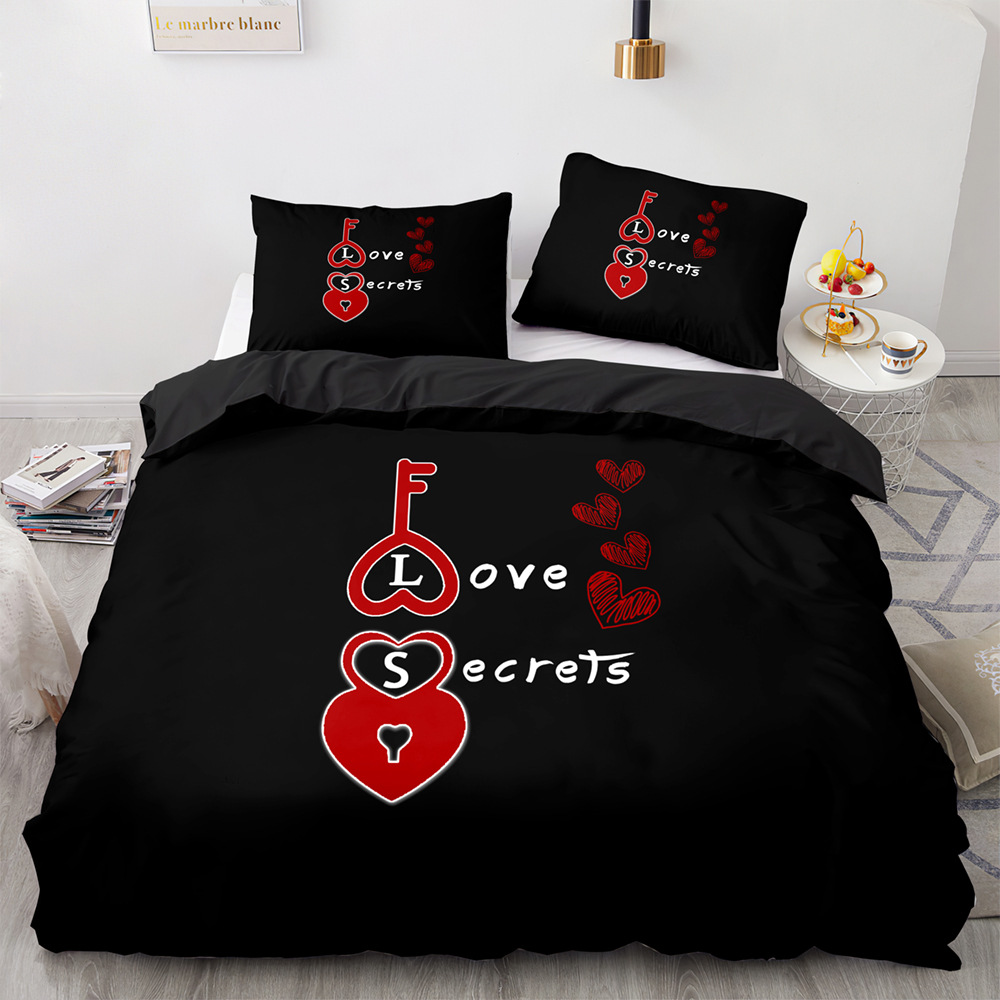 Four-Piece Bedding Set Three-Piece Set 3D Digital Printed Quilt Cover Pillowcase Bedding