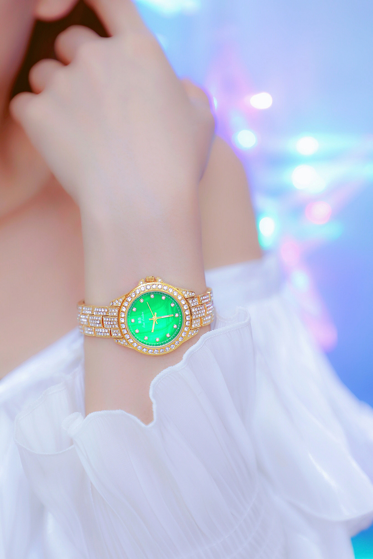BS New Arrival Hot Sale Watch Factory Direct Sales Foreign Trade Linked List Customization Women's Watch Full of Diamonds One Piece Dropshipping Fa1627