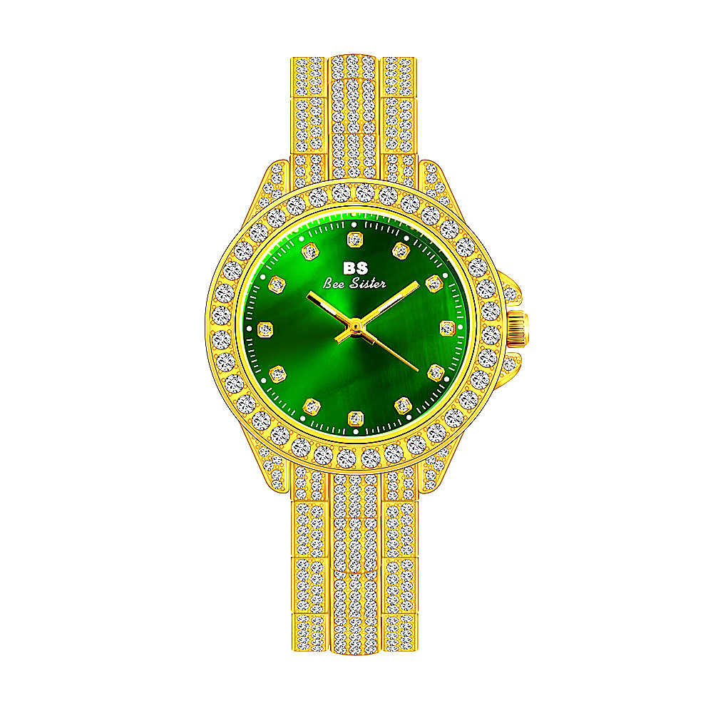 BS New Arrival Hot Sale Watch Factory Direct Sales Foreign Trade Linked List Customization Women&#039;s Watch Full of Diamonds One Piece Dropshipping Fa1627