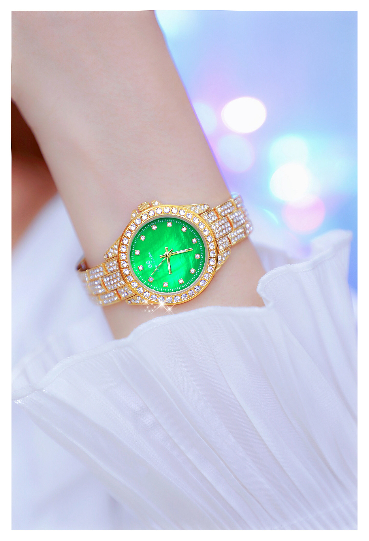 BS New Arrival Hot Sale Watch Factory Direct Sales Foreign Trade Linked List Customization Women's Watch Full of Diamonds One Piece Dropshipping Fa1627
