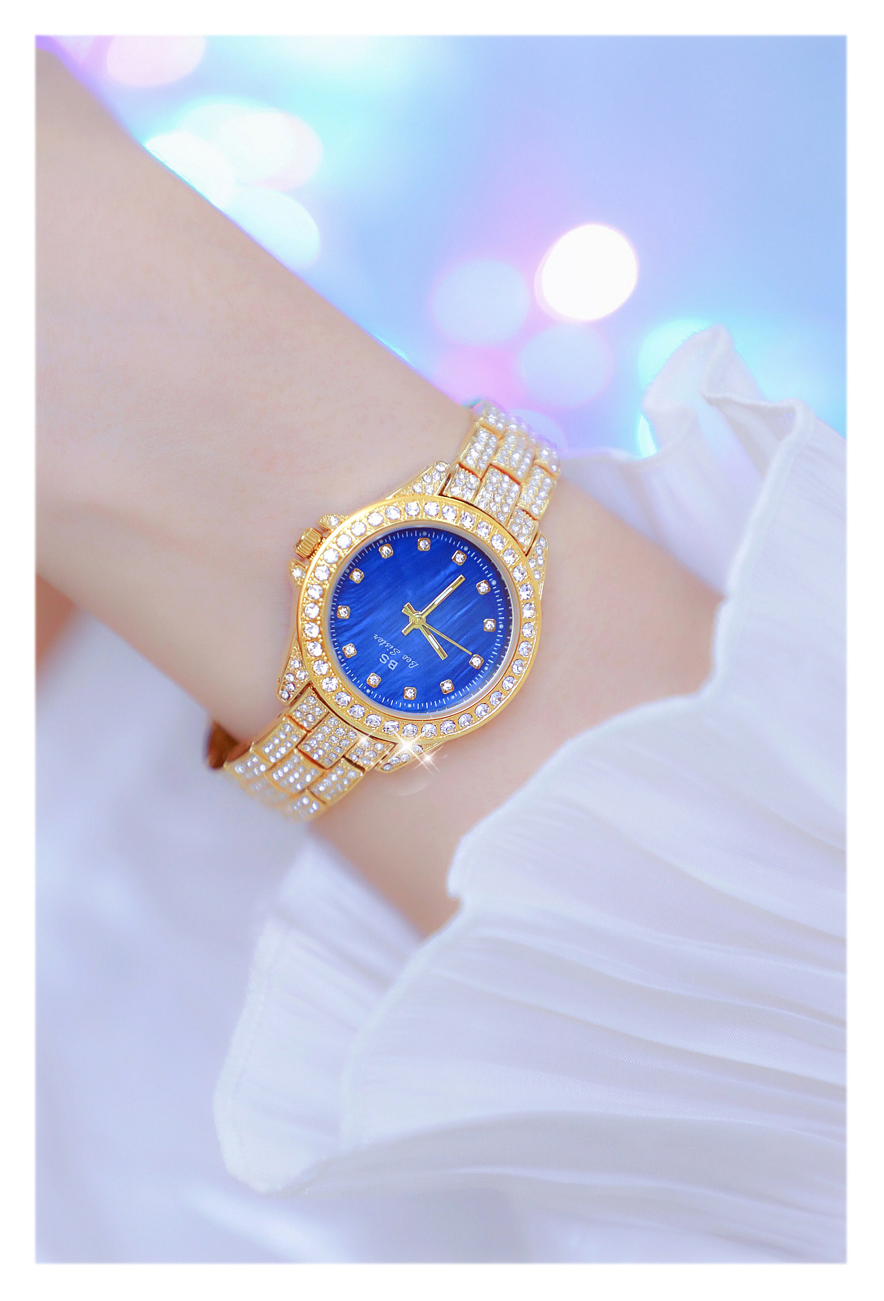 BS New Arrival Hot Sale Watch Factory Direct Sales Foreign Trade Linked List Customization Women's Watch Full of Diamonds One Piece Dropshipping Fa1627