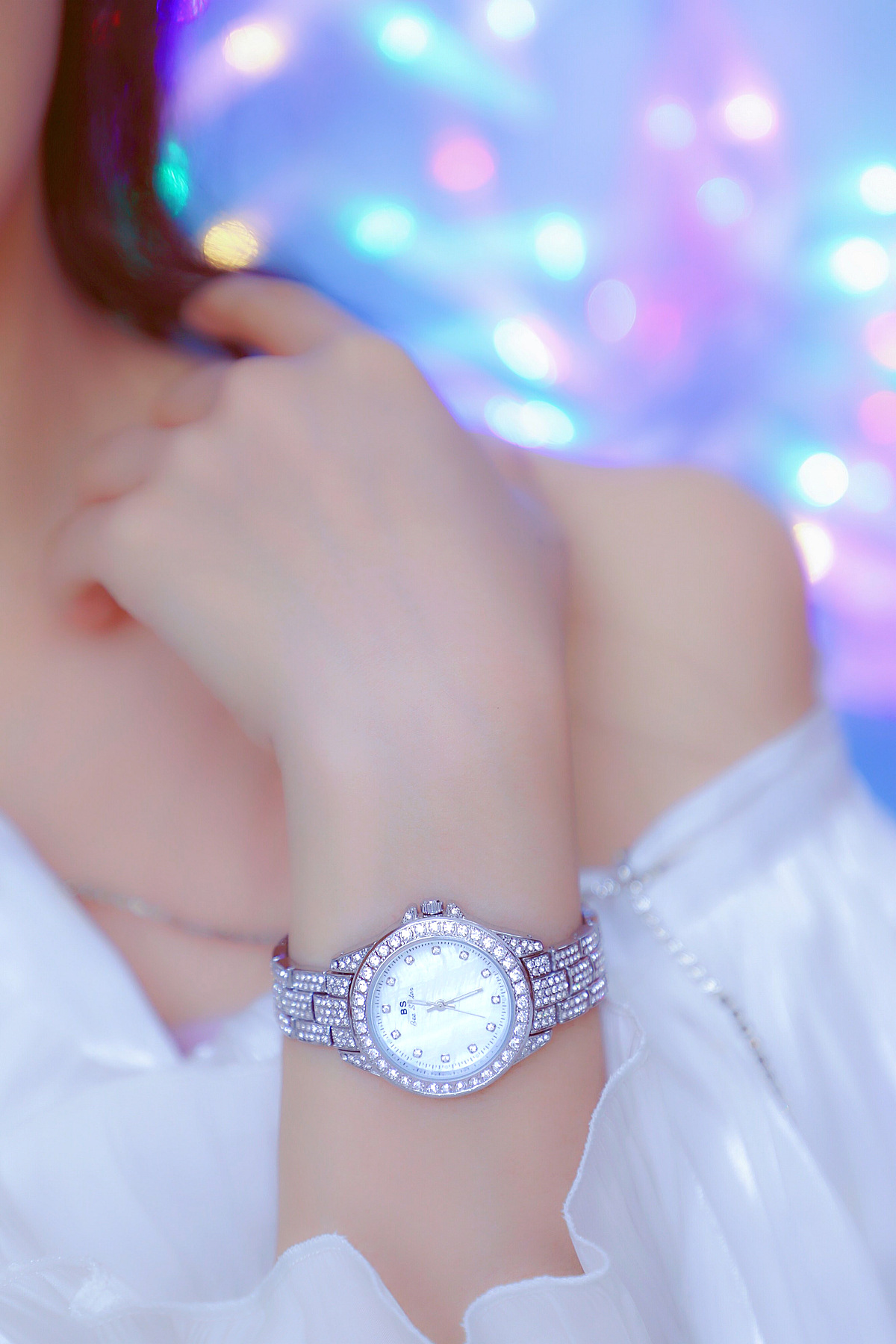 BS New Arrival Hot Sale Watch Factory Direct Sales Foreign Trade Linked List Customization Women's Watch Full of Diamonds One Piece Dropshipping Fa1627