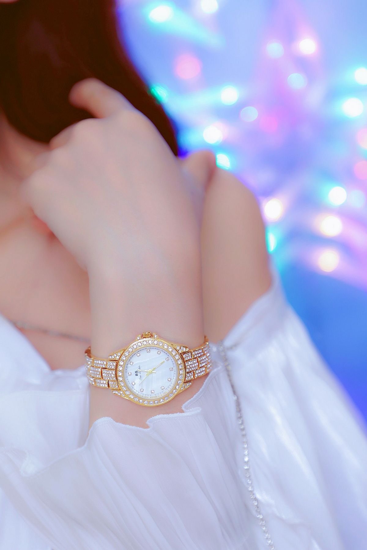 BS New Arrival Hot Sale Watch Factory Direct Sales Foreign Trade Linked List Customization Women's Watch Full of Diamonds One Piece Dropshipping Fa1627