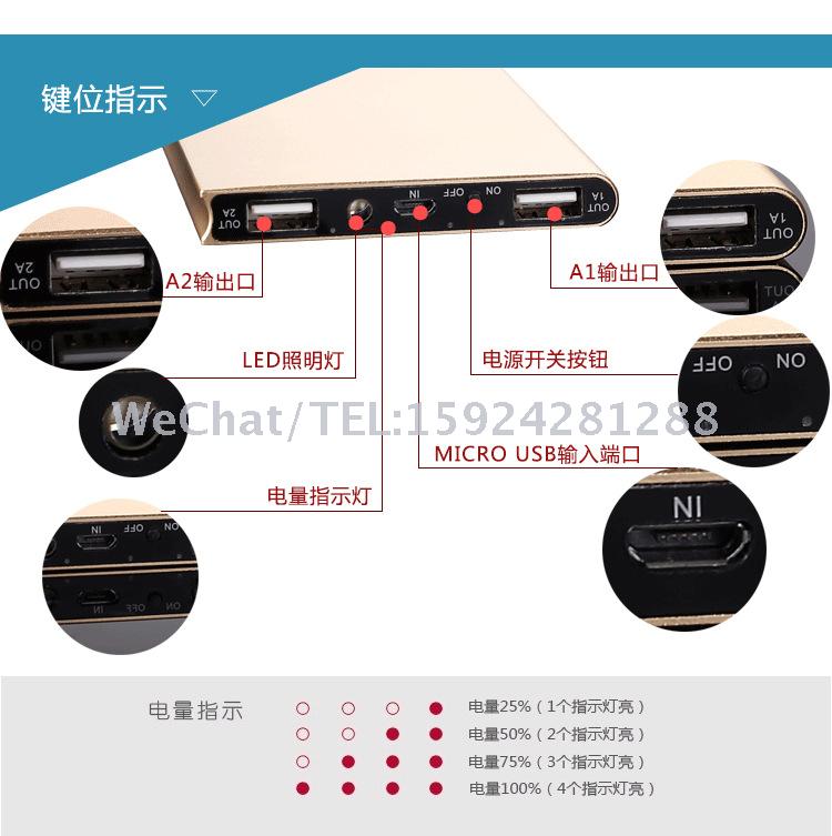 Super thin polymer large capacity mobile power supply dual USB mobile phone universal rechargeable gift list.