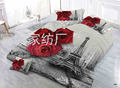 Four-Piece Bedding Set 3D Printing Quilt Cover Bed Sheet Quilt Cover Pillow plus-Sized Size Foreign Trade Custom Chemical Fiber Polyester